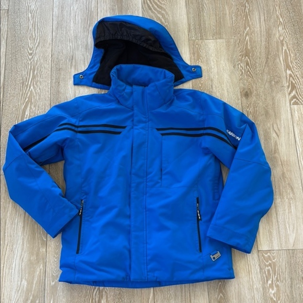 Karbon Boys Blue Black Removable Hood Winter Ski Jacket 16